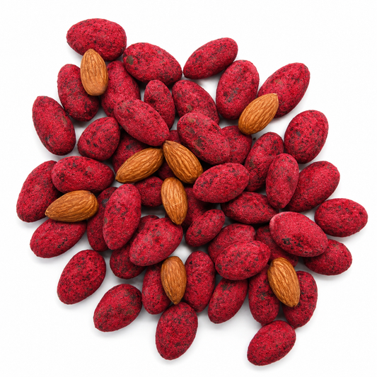 🆕 Raspberry Dusted Dark Chocolate Almonds 🍫